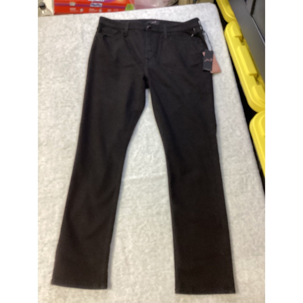 Jen7‎ by 7 For All Mankind Womens Slim Straight Black Jeans 14 7G005509 CBN NEW
